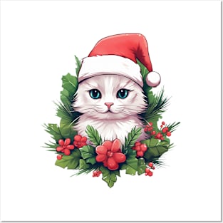 Christmas Kitty Posters and Art